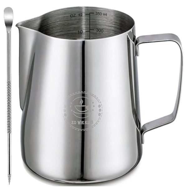 Milk Frothing Pitcher 12oz, Espresso Steaming Pitcher 12oz