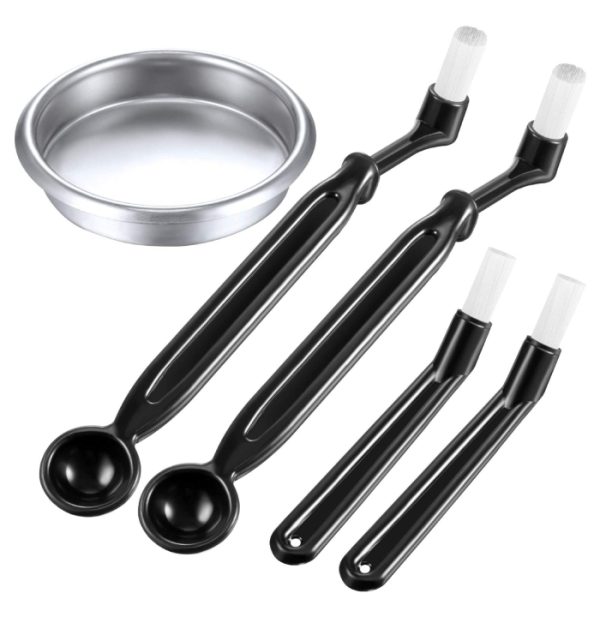 4 Pieces Coffee Machine Brush with Spoon