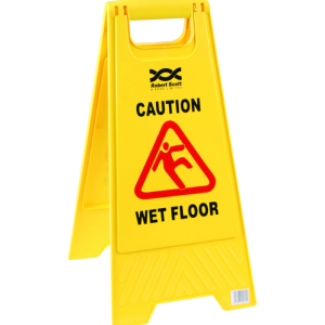 H3 Caution Wet Floor Yellow Plastic Sign