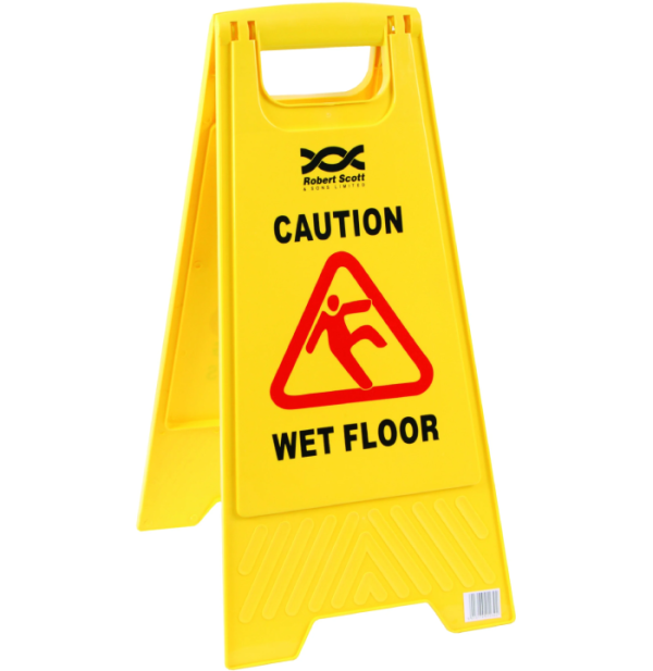 H3 Caution Wet Floor Yellow Plastic Sign