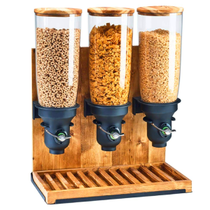 Cereal Dispenser with Wooden Stand