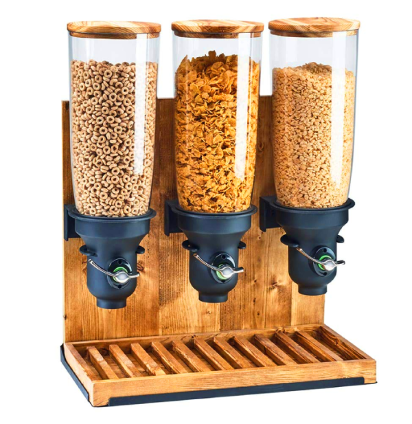 Cereal Dispenser with Wooden Stand