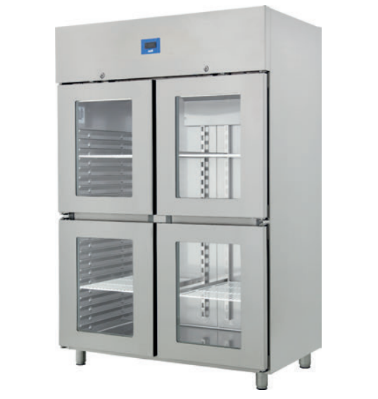 GN 2/1 Size Refrigerator With 4 Glass Door