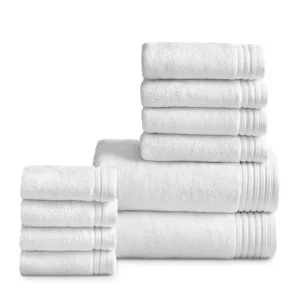 Hotel Style Egyptian Cotton Towel 10-Piece Set, White