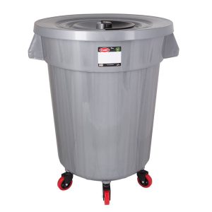 H3 Round Garbage Bin Wheeled Neutral