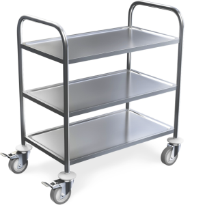 H3 Shelf trolley, serving trolley, stainless steel kitchen trolley